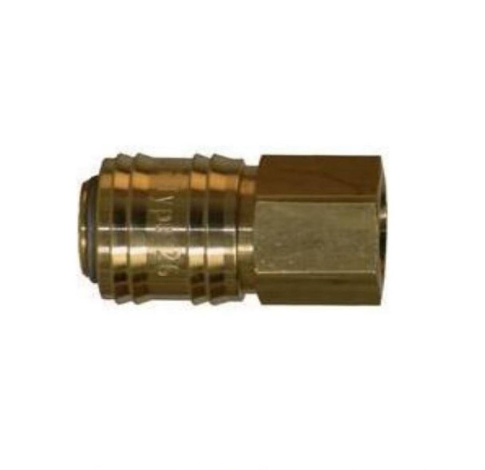 21KAIN13MPN RECTUS BRASS MINI COUPLER<BR>1/8" NPT FEMALE SGL SHUT-OFF SOCKET